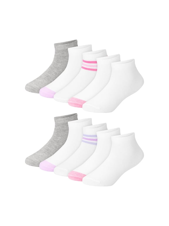 Girls Ankle Socks Value Pack, 10-Pack, Quarter Socks for Infant and Toddler Girls