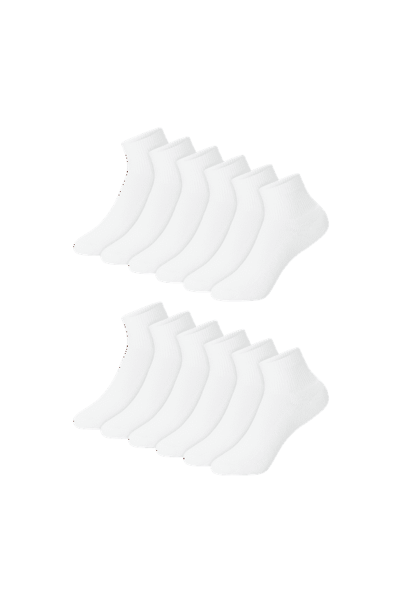 Ankle Socks, 12 Pairs, Moisture-Wicking Socks for Kids, Cushioned