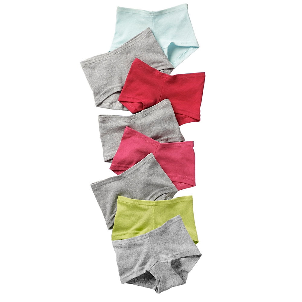 Hanes Girls' Boy Shorts Underwear, 8-Pack
