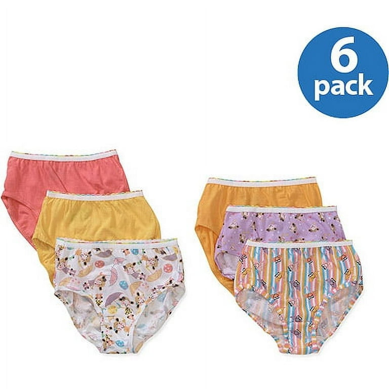 Demifill 6 Pack Assorted Period Brief Underwear Girls Size Small
