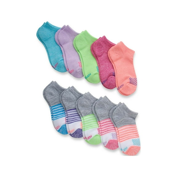 Hanes Girls' Comfort Fit No Show, 10 Pack, Sizes S-L