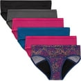 thumbnail image 1 of Hanes Girls' Comfort, Period. Boys'hort & Hipster Period Underwear, Moderate Protection, Multi-Pack, 1 of 2