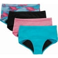 thumbnail image 1 of Hanes Girls' Comfort, Period. Boys'hort & Hipster Period Underwear, Moderate Protection, Multi-Pack, 1 of 2