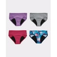 thumbnail image 1 of Hanes Girls Comfort Period. Moderate Protection Hipster Underwear Assorted 4-Pack, 1 of 4