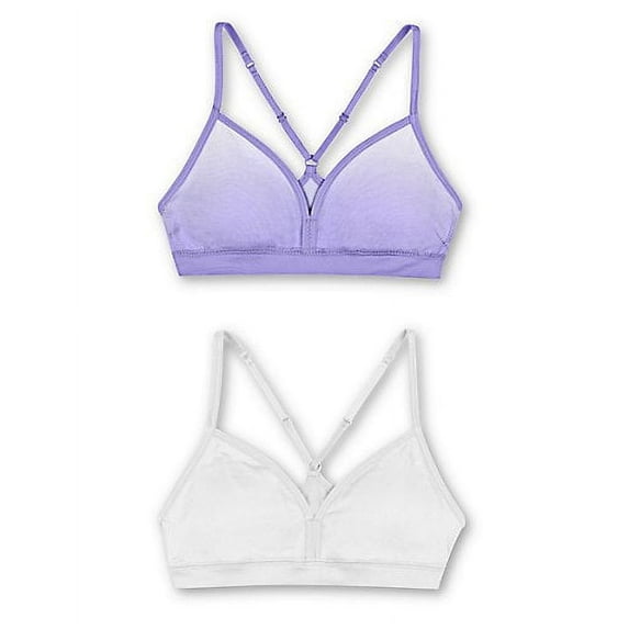Girls' Seamless Molded Racerback Bra, 2 Pack