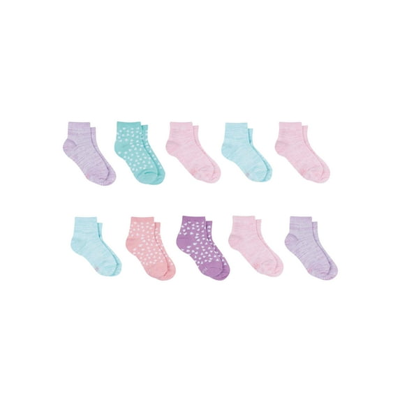 Hanes Girls Ankle Socks, 10 Pairs, ComfortSoft Lightweight, Stretch