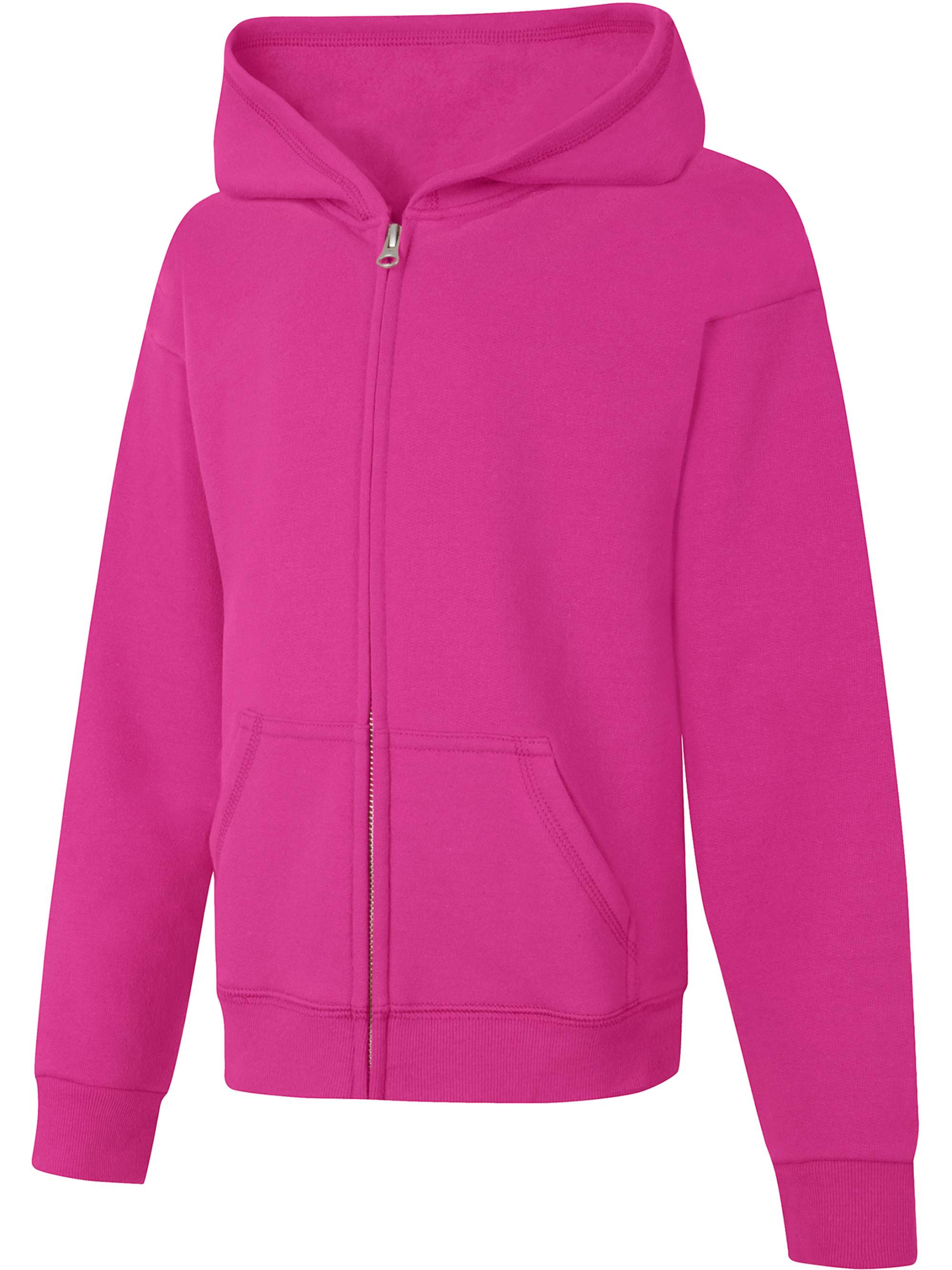 Hanes Girls ComfortSoft Eco Smart Full-Zip Hoodie Sweatshirt, Sizes 4-16 - image 1 of 4