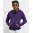 thumbnail image 1 of Hanes EcoSmart Girls' Full-Zip Hoodie Purple Thora L, 1 of 7