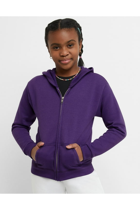 EcoSmart Girls' Full-Zip Hoodie Purple Thora S