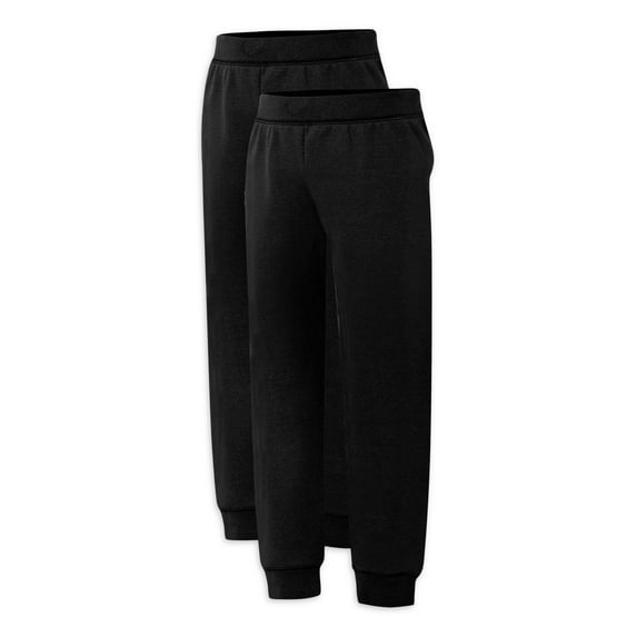 Hanes Girls ComfortSoft EcoSmart Fleece Jogger Sweatpants, 2-Pack, Sizes 4-16