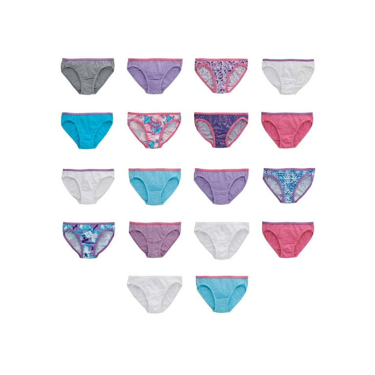 Hanes Girls Underwear Size 12 Bikini Tagless Cotton 14-Pack Soft Waistband  New