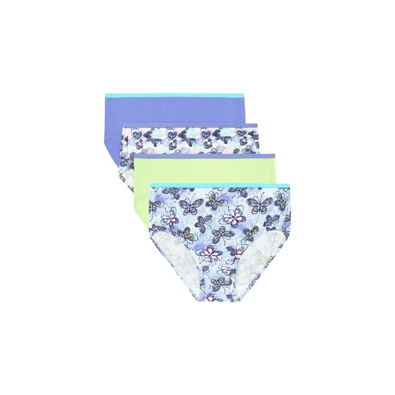 Hanes Girls' Cotton Brief Underwear, 4-Pack