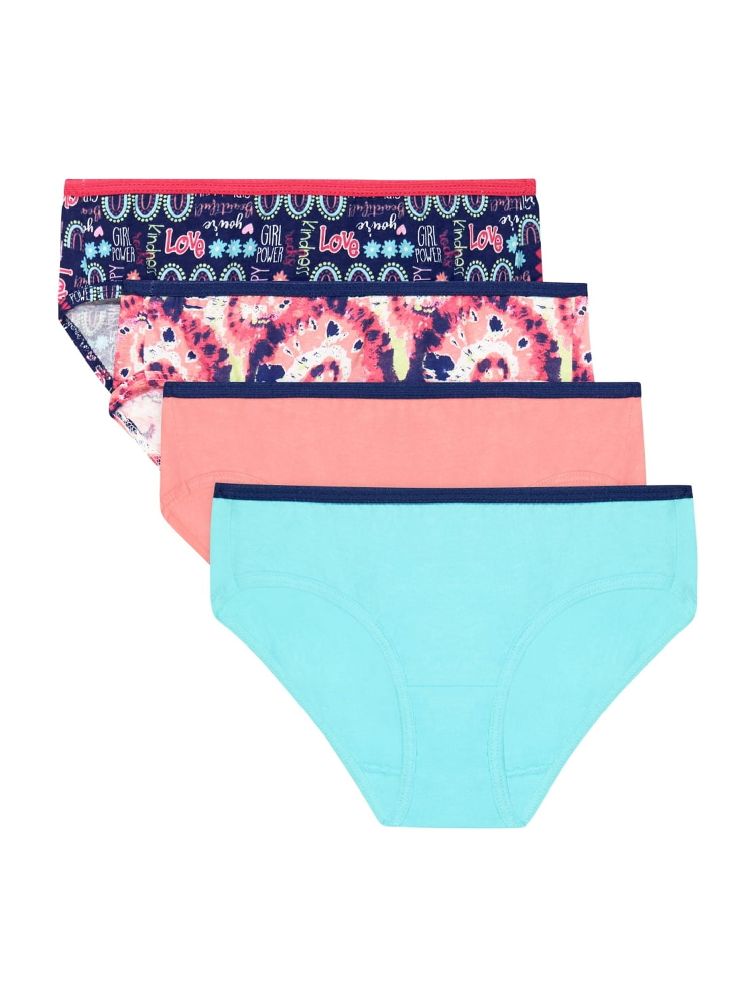 Hanes Girls' Cotton Hipster Panties, 4-Pack