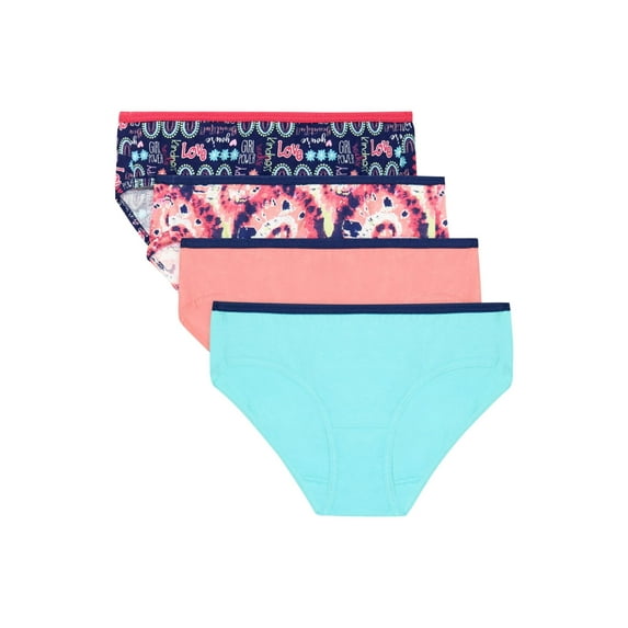 Hanes Girls' Cotton Hipster Panties, 4-Pack