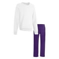 thumbnail image 1 of Hanes Girls EcoSmart Graphic Crewneck Sweatshirt (Pack of 2) (1 Purple Thora / 1 White), 1 of 1