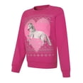 thumbnail image 1 of Hanes Girls' EcoSmart® Graphic Crewneck Sweatshirt Unicorn/Amaranth L, 1 of 3