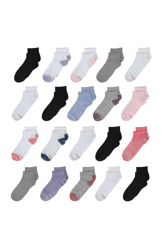 Girls Extreme Value Ankle Socks, 20 Pack