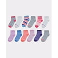 thumbnail image 1 of Hanes Girls' Ankle Socks, Fashion Pack, 12-Pairs Assorted L, 1 of 5