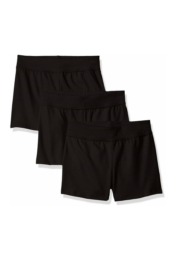 Girls Jersey Short 3 Pack Soft 100% Cotton Jersey Pull on Ribbed Waistband