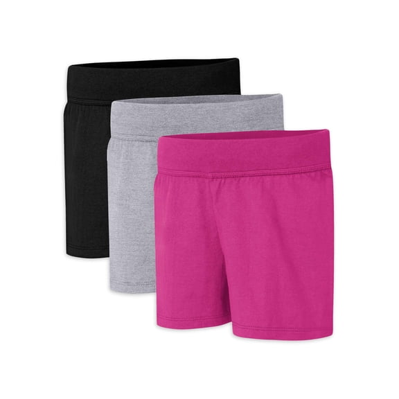 Hanes Girls Jersey Shorts, 3-Pack, Sizes 4-16