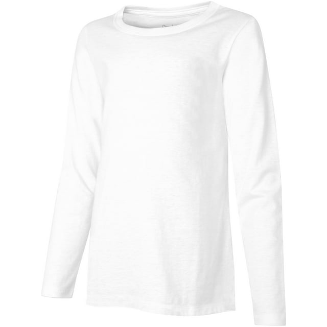 Hanes Girls Long Sleeve Crewneck T-Shirt, Sizes 6-16 - Walmart.com