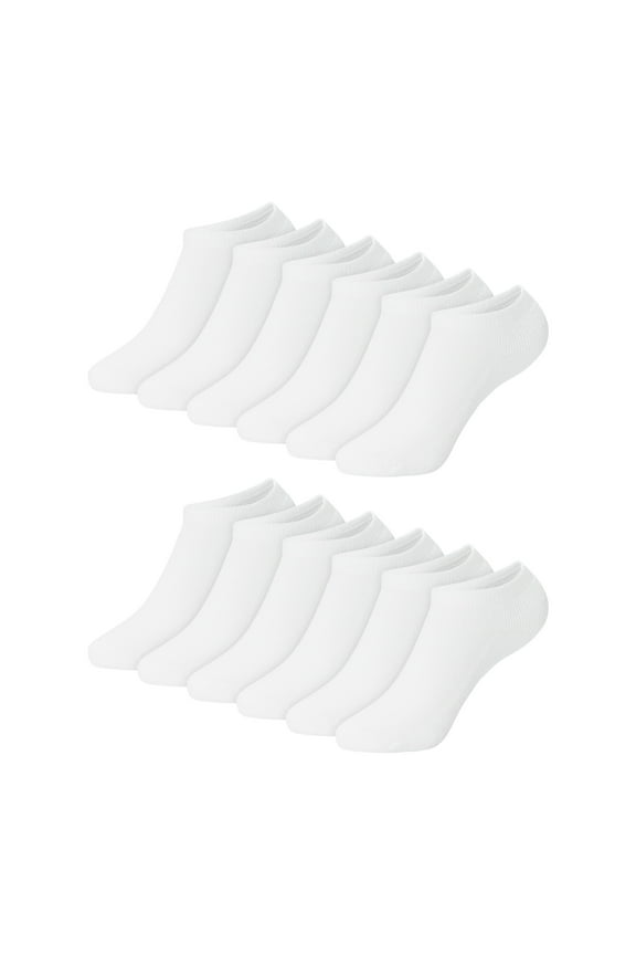 Low-Cut Socks, 12 Pairs, Moisture-Wicking Socks for Girls, Cushioned