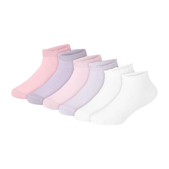 Hanes Girls Low-Cut Socks Value Pack, 6-Pack, Pure Comfort SuperSoft Low-Cut Socks for Infant and Toddler Girls