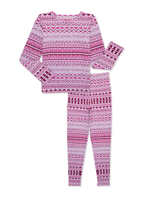 Hanes Girls Micro Fleece Warm Wear Thermal Set, 2-Piece