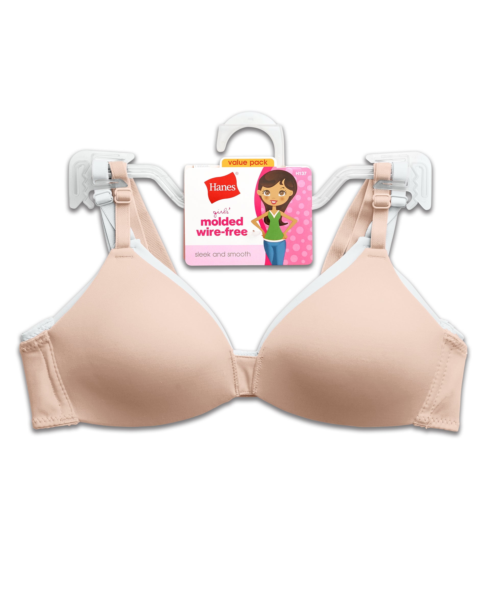 72 Wholesale Girls Hanes 2 Pack Sports Bra - at 