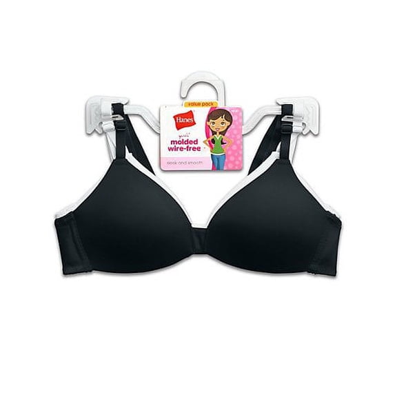 Hanes Girls' Molded Wirefree Bra 2-Pack