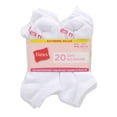 thumbnail image 1 of Hanes Girls' No Show Socks, Super Value Pack, 20-Pairs White M, 1 of 4