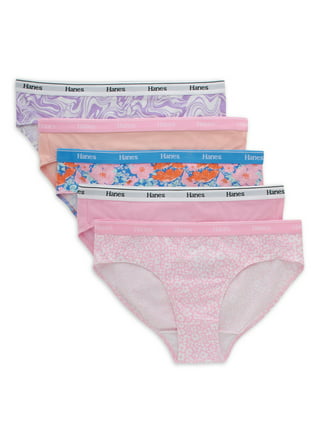 Hanes Girls' Tagless Hipster Period Panty, 4 Pack, Sizes 8-16