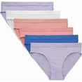 thumbnail image 1 of Hanes Girls' Originals Supersoft Bikini Underwear, Modal Rib Bikini Panties For Girls', 6-Pack, Size:(6-16), 1 of 1