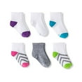 thumbnail image 1 of Hanes Girls Premium 6 Pack Athletic Ankle Socks, Assorted (Small), 1 of 1