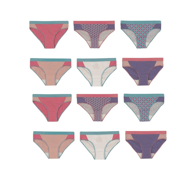 Hanes Girls Premium Active Sporty Stretch Hipster Underwear, 12 Pack Panties  (Little Girls & Big Girls) 
