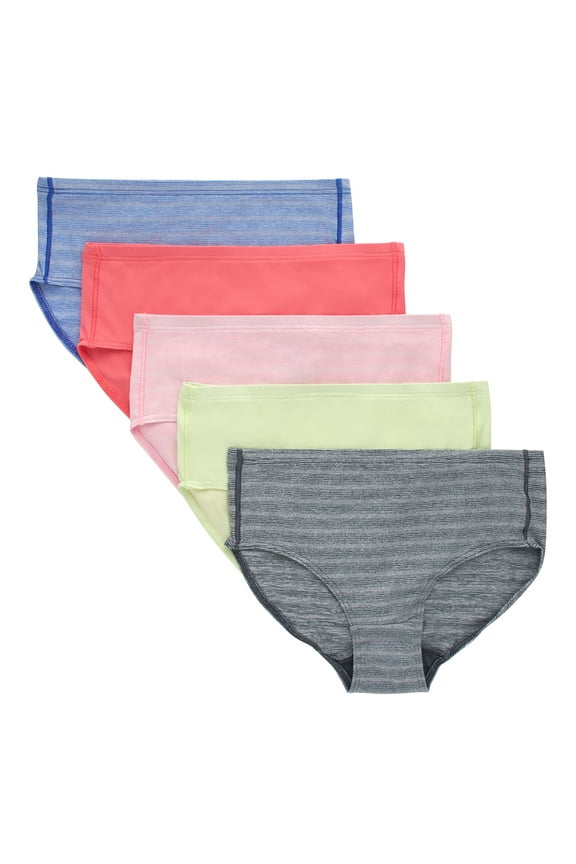 Girls' Pure Comfort Microfiber Brief, 5 Pack