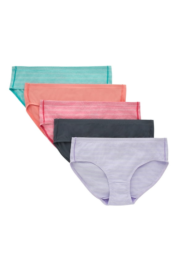 Girls' Pure Comfort Microfiber Hipster, 5 Pack