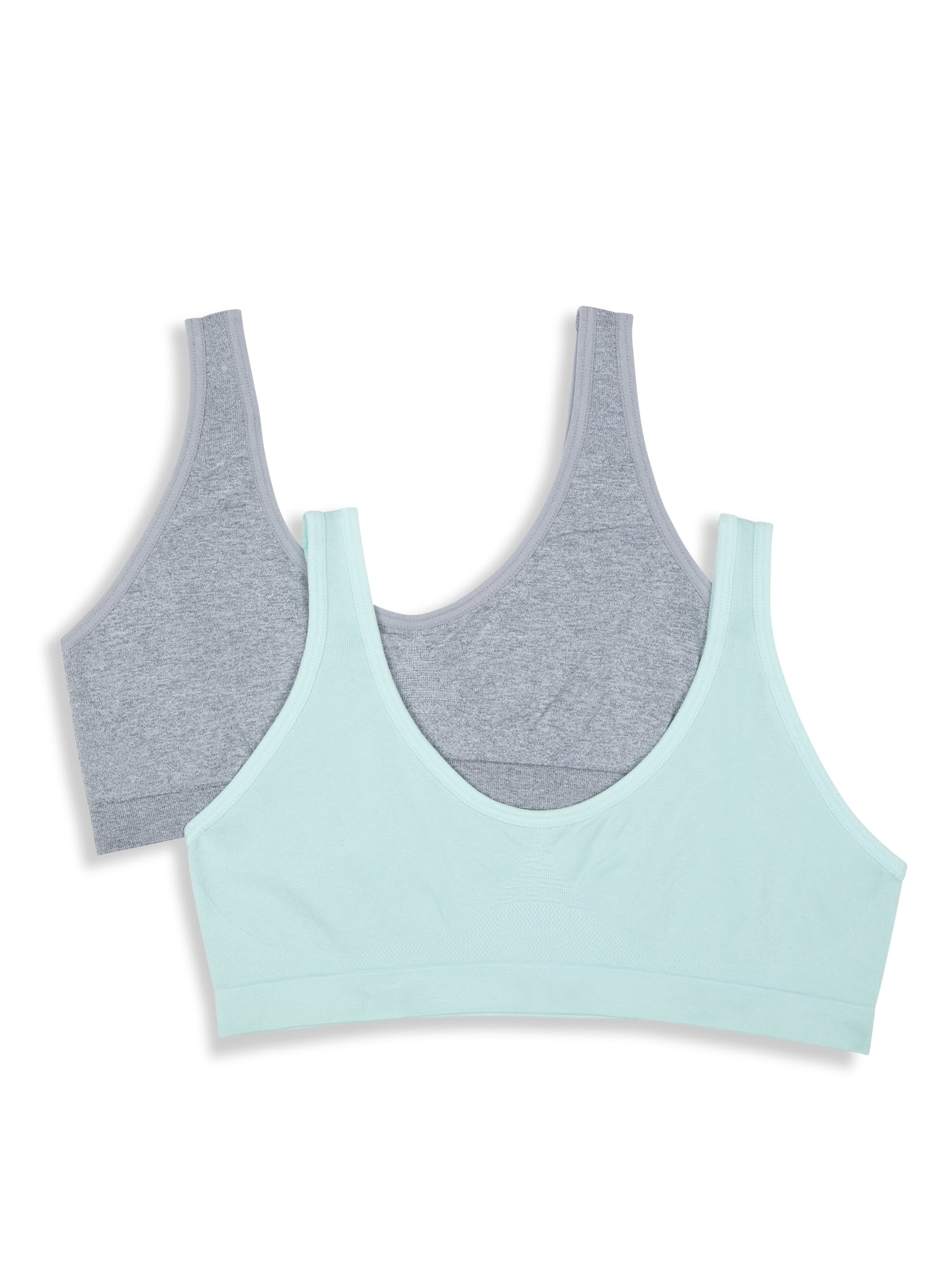 Hanes Girls' Cozy Seamless Wirefree Pullover Bra 2-Pack Heather