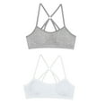 thumbnail image 1 of Hanes Girls' Seamless Molded Wirefree Bra 2-Pack White/Heather Grey XL, 1 of 3