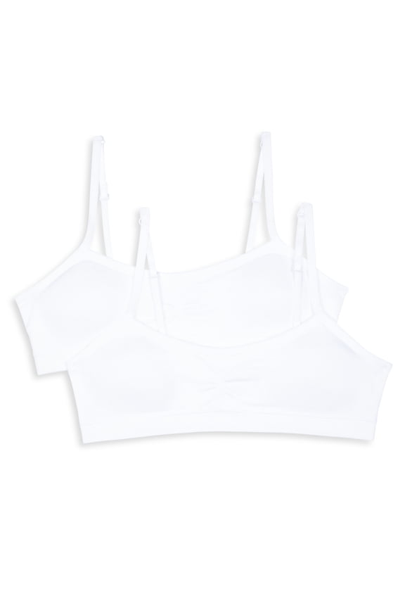 Girls Seamless Ruched Bra, 2-Pack, Sizes (S-XXL)