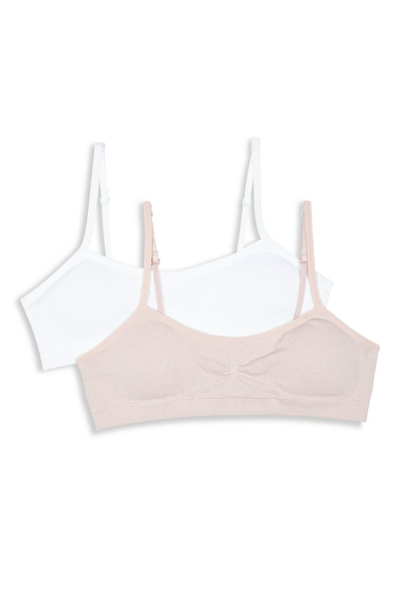Girls Seamless Ruched Bra, 2-Pack, Sizes (S-XXL)