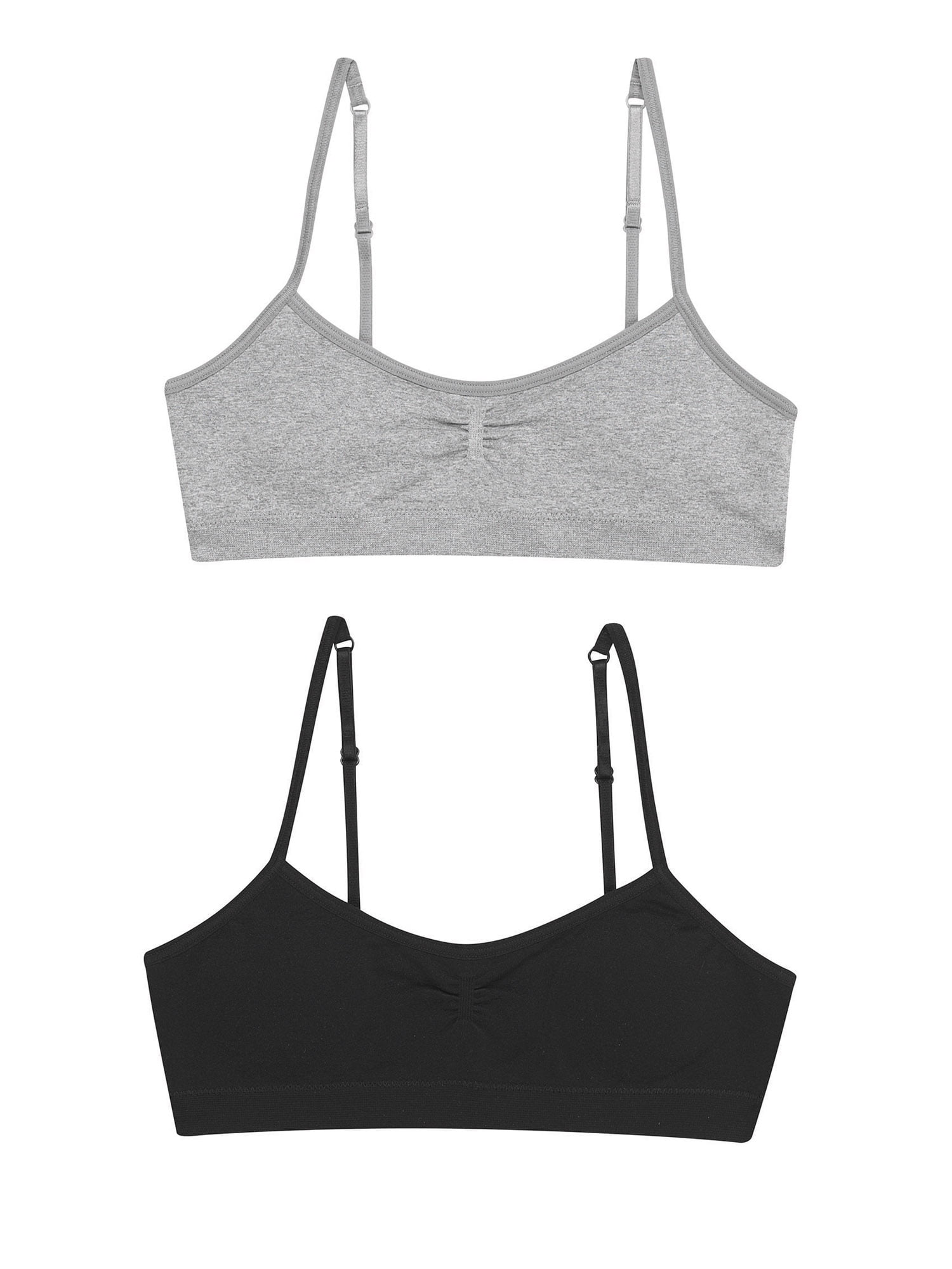Hanes Girls Seamless Ruched Bra, 2Pack, Sizes (SXXL)