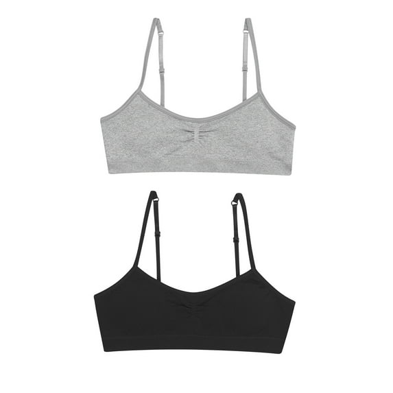 Hanes Girls Seamless Ruched Bra, 2-Pack, Sizes (S-XXL)