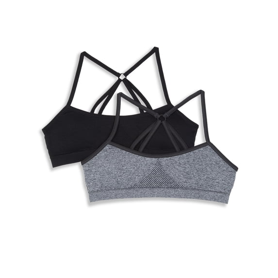 Hanes Girls' Seamless Strappy Back Bralette, 2-Pack, Sizes (S-XXL)