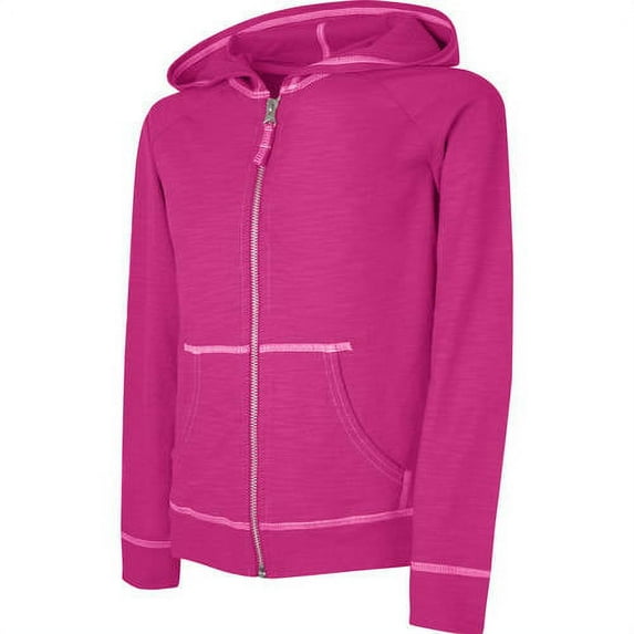 Hanes Girls Slub Jersey Full-Zip Hoodie, Sizes 4-16