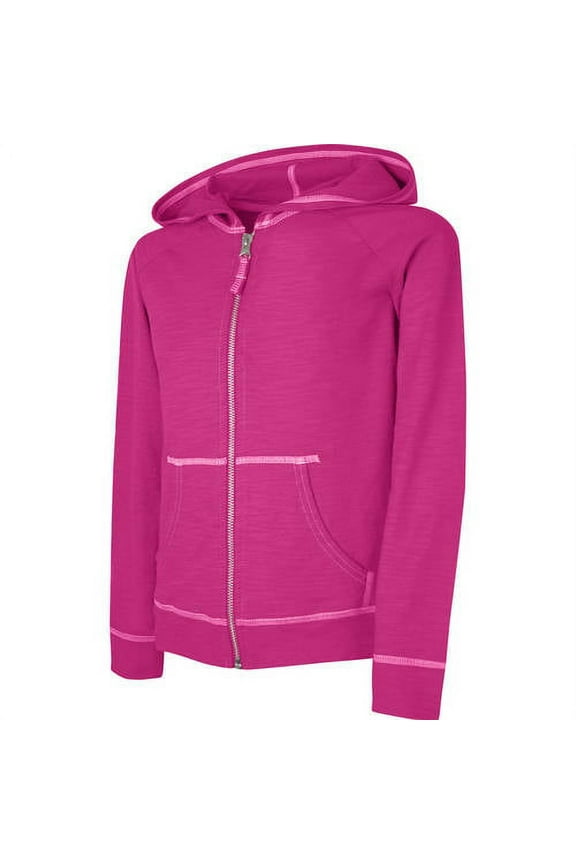 Girls Slub Jersey Full-Zip Hoodie, Sizes 4-16