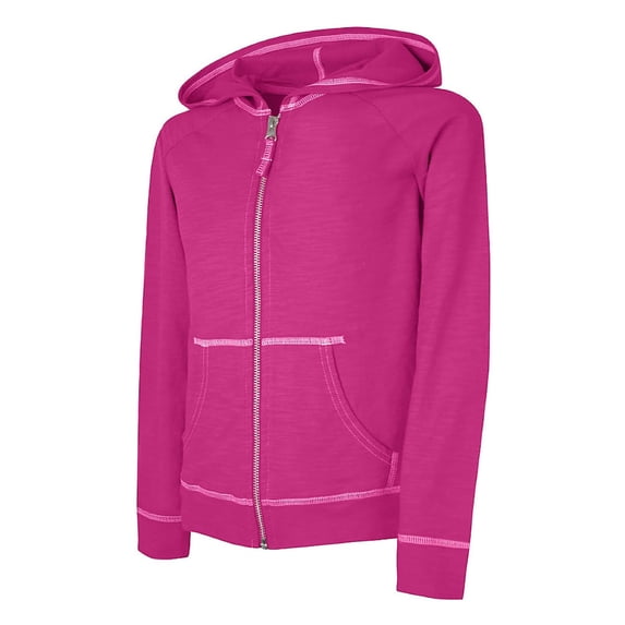 Hanes Girls' Slub Jersey Full-Zip Hoodie, Style K208