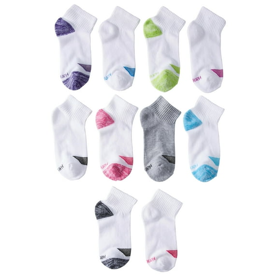 Hanes Girls Socks, 10 Pack Ankle Cool Comfort, Sizes S - L