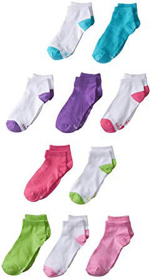 Hanes Girls Socks, 10 Pack Low Cut, Sizes S - L - image 1 of 4
