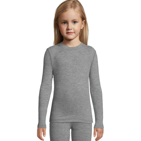 Hanes Girls' Space Dye Crewneck Grey Combo XL